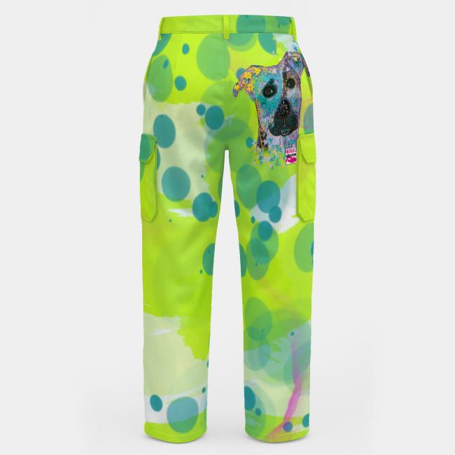 Cargohose mit Mojito - Hose, lang oder kurz, bunt, 100% Polyester, Grösse S-5XL, fester Stoff, Normale Passform, SOKA, Listenhund, AmStaff, Staff, Staffordshire, PitBull, Pit